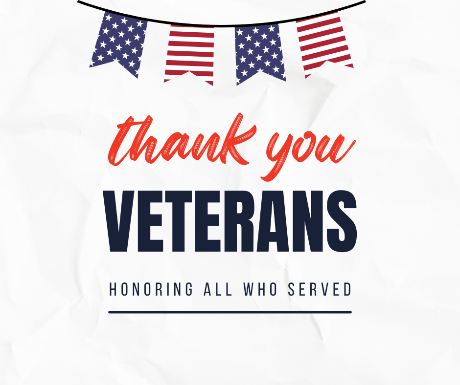 Flyer thanking veterans for their service