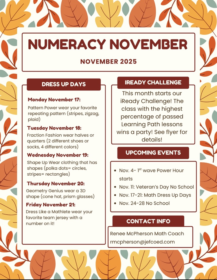 dress up days for November 