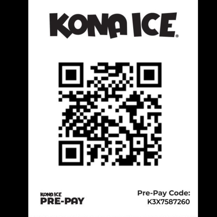 A flyer with a QR code to pay for Kona Ice.
