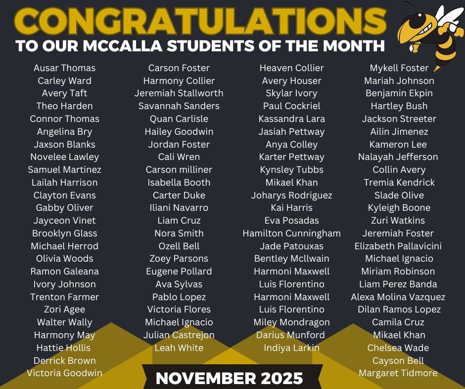 November Students of the Month