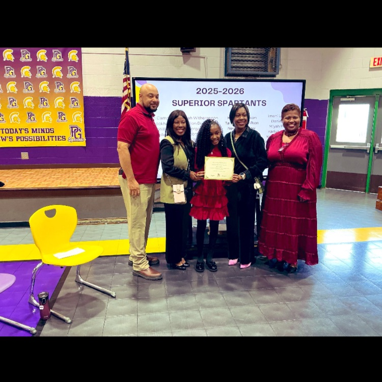 A picture of Mayor Lawson, Rep. Sellers, Mrs. Lewis, Dr. Sellers, and a Superior Spartan.