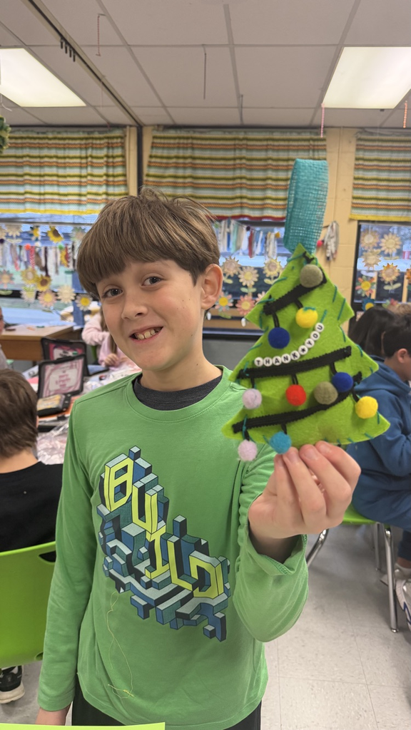 student with ornament