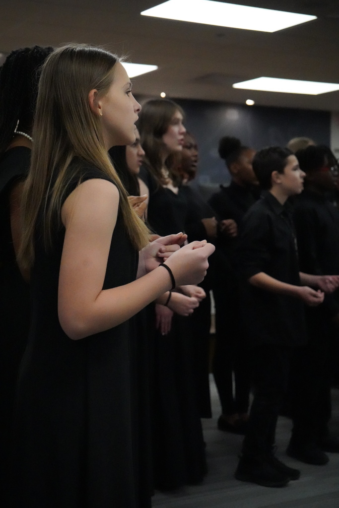 JCIB Middle Years Programme choir students perform in the board room at the Jefferson County Schools Board of Education.