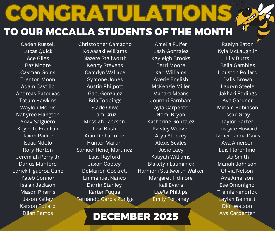List of December Students of the Month