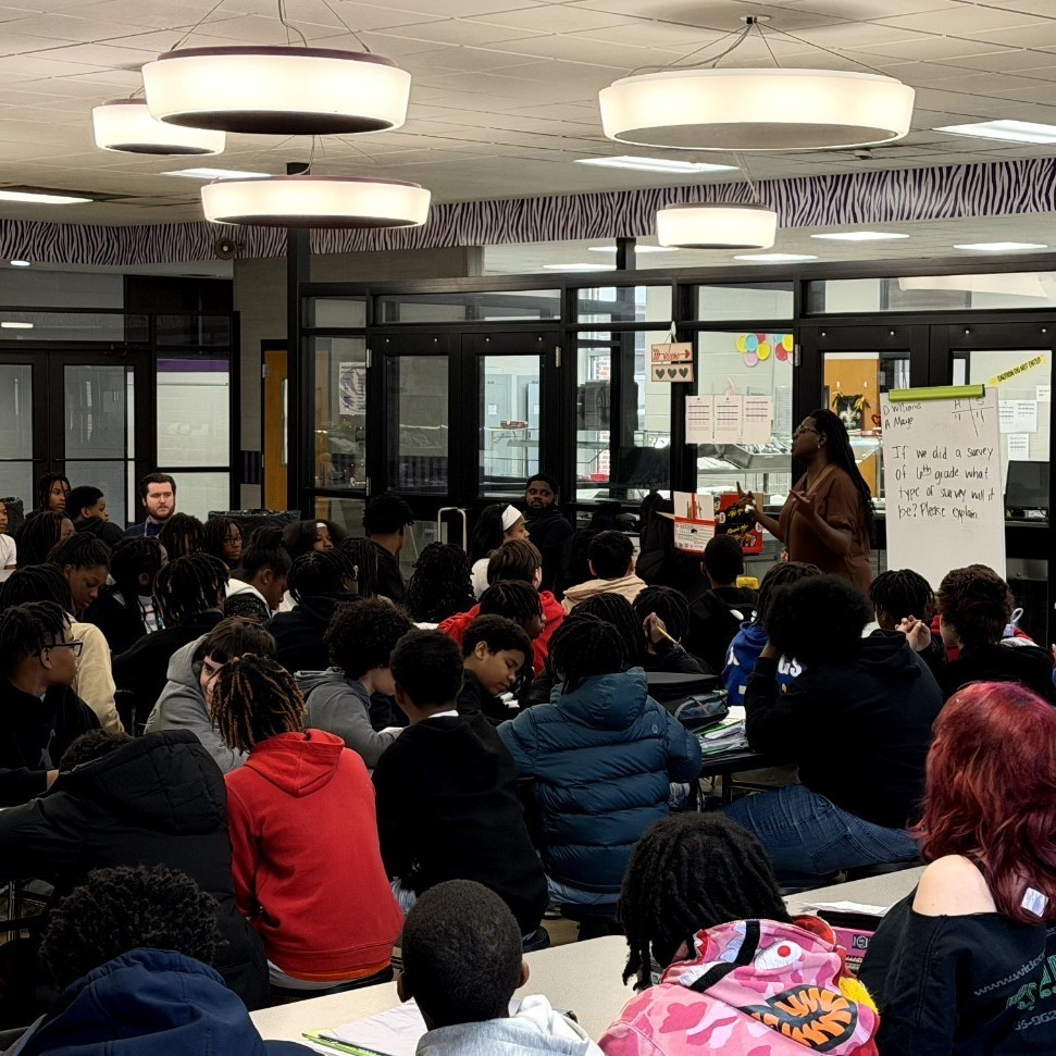 7th Gr in Cafeteria Learning Math