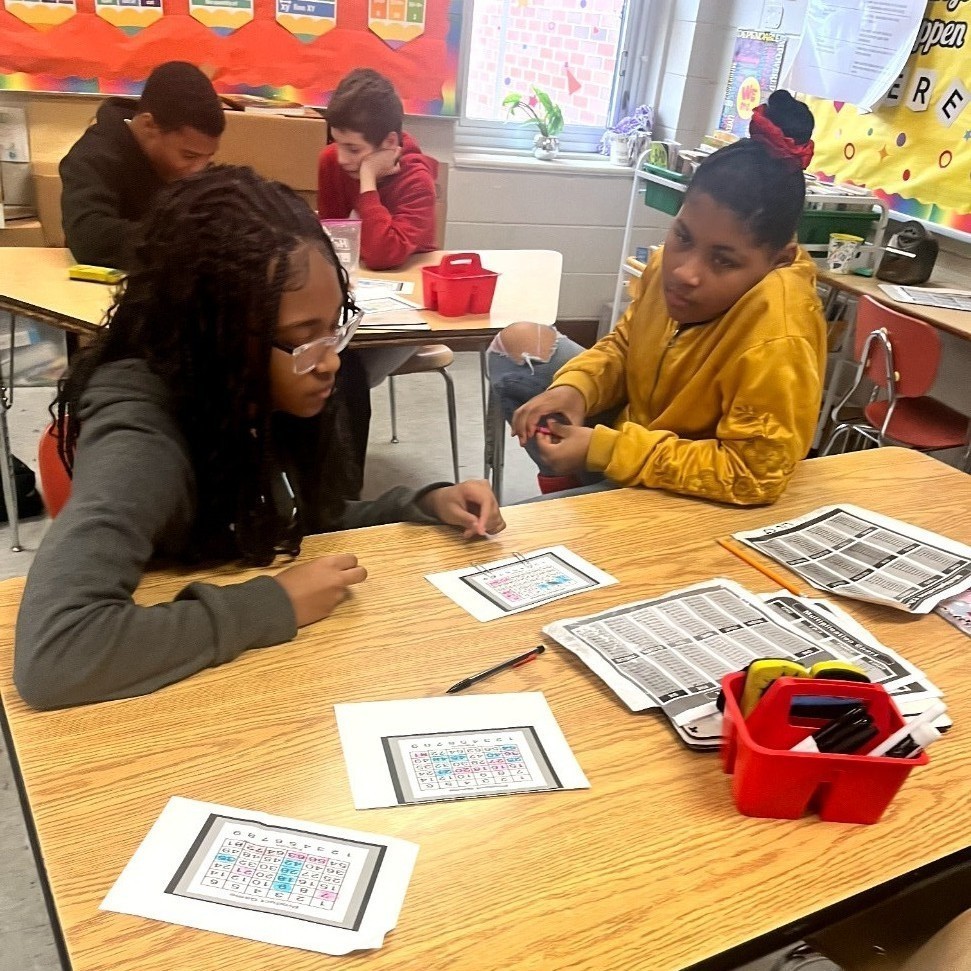 Students playing the game 