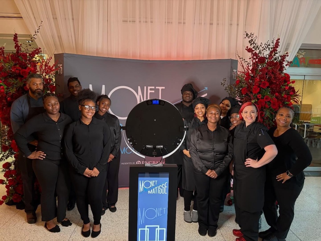 Clay-Chalkville FCCLA students and adults stand together for a photo at the Monet to Matisse exhibit at the Birmingham Museum of Art.