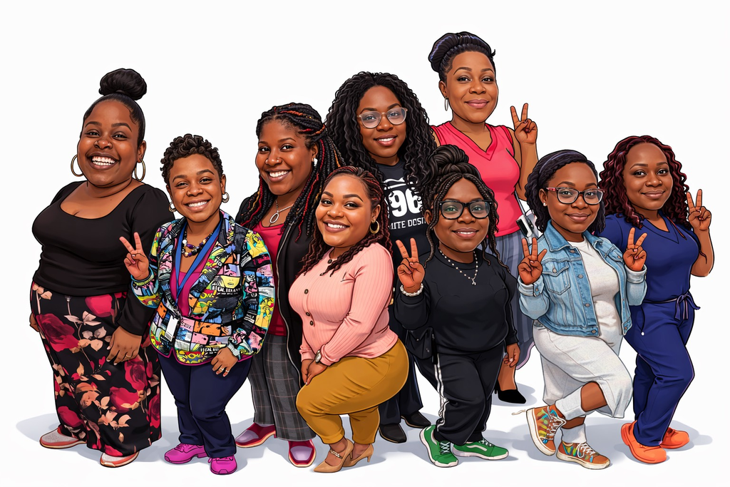 Ai generated caricatures of some school staff