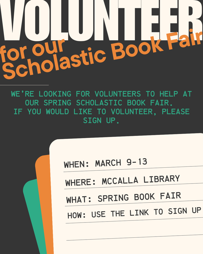 Volunteer to help at our book fair