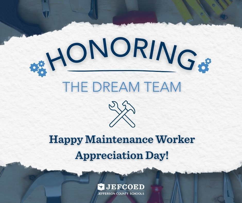 Image is a graphic that celebrates maintenance workers on Maintenance Worker Appreciation Day.