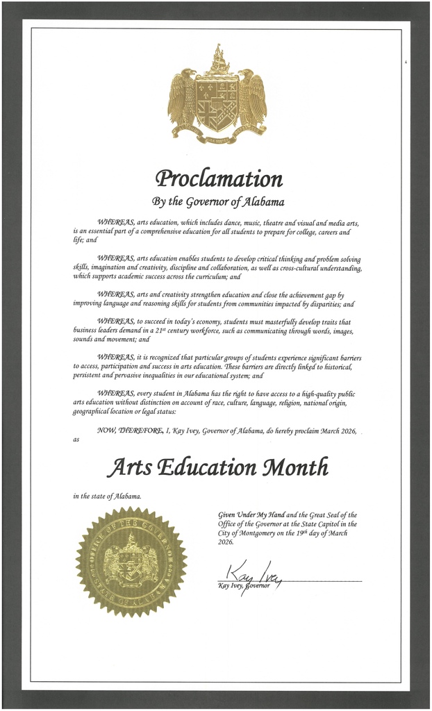 Arts Education Month Proclamation