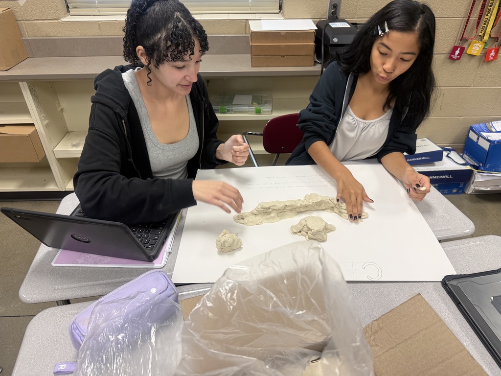 Coach Hall's Class making land formations using clay pic 7