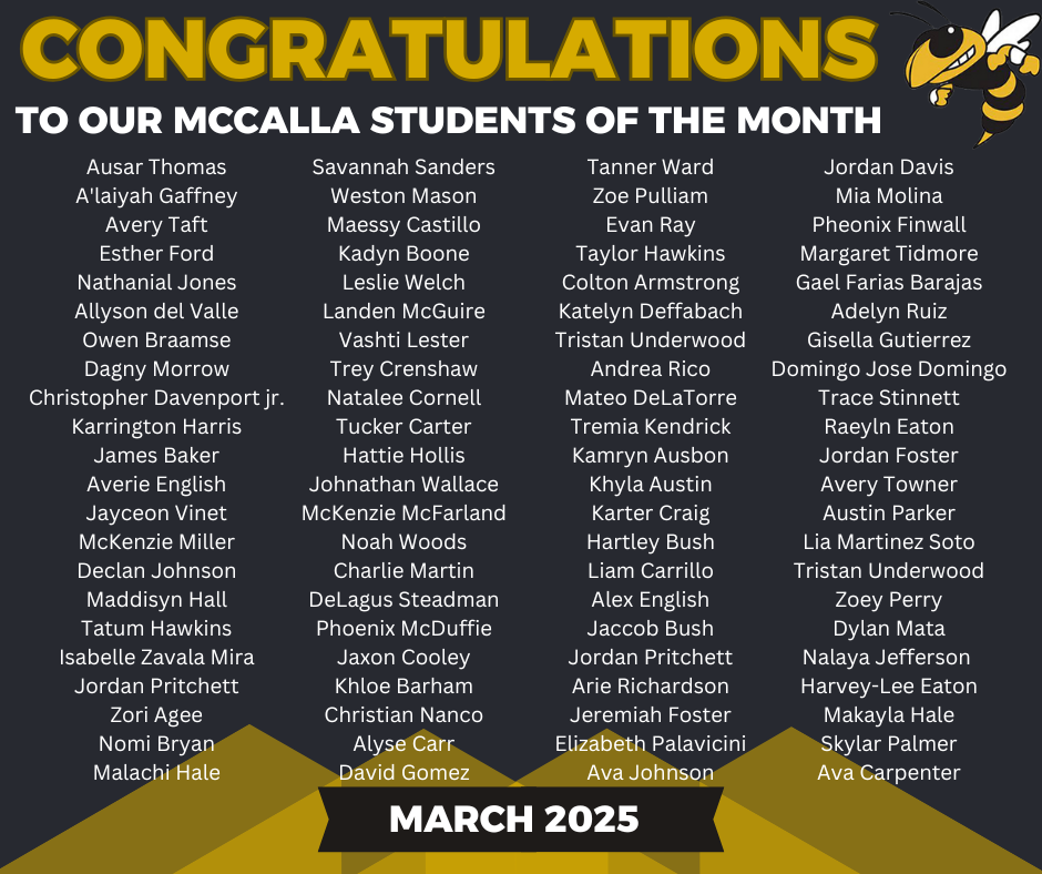 Student of the Month - March