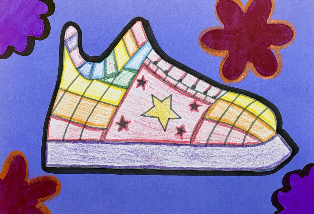 Colorful sneaker with stars