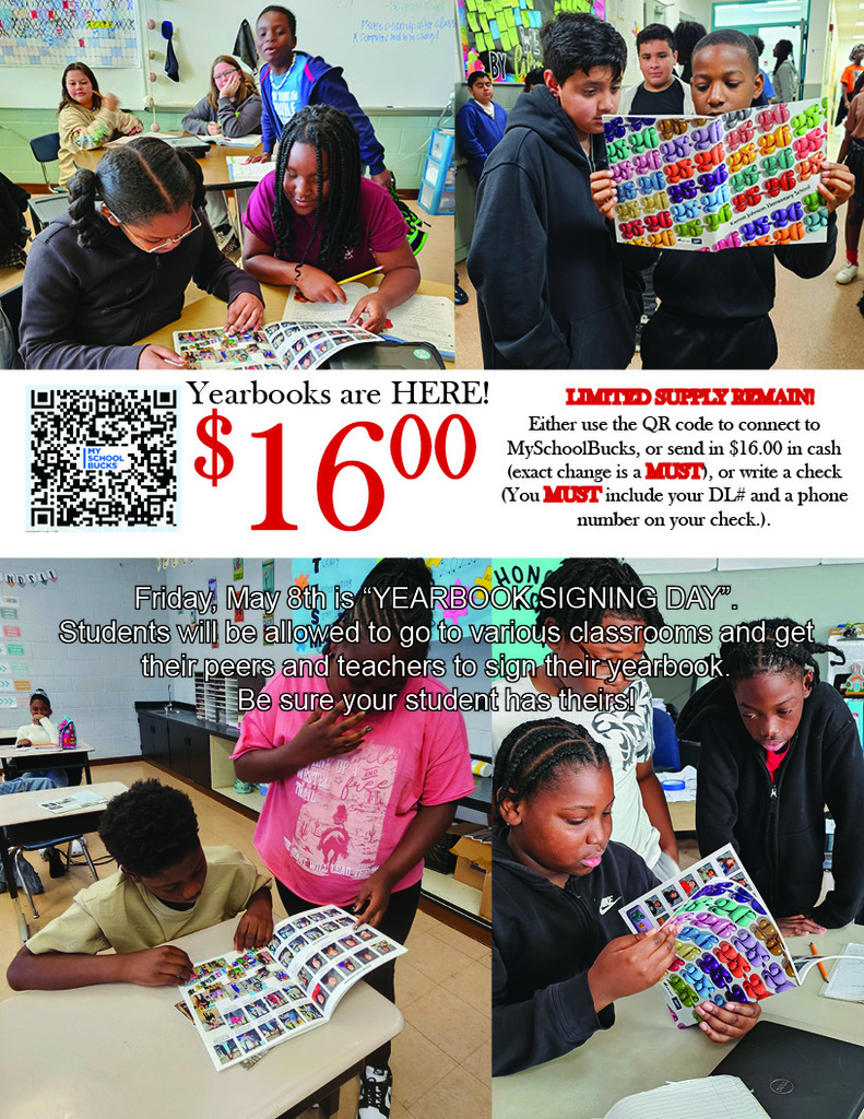 Yearbooks are here! Yearbook signing day is  may 8th. Yearbooks are $16. Limited supply! 