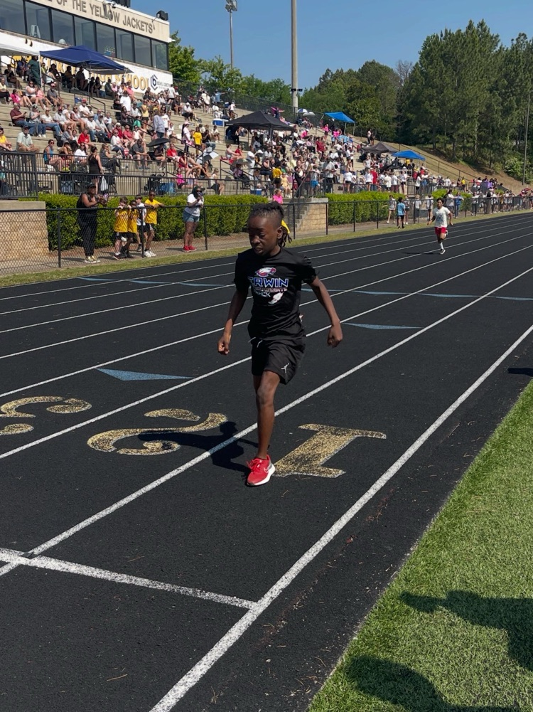 A student runs down the track during the JEFCOED track and field play day.