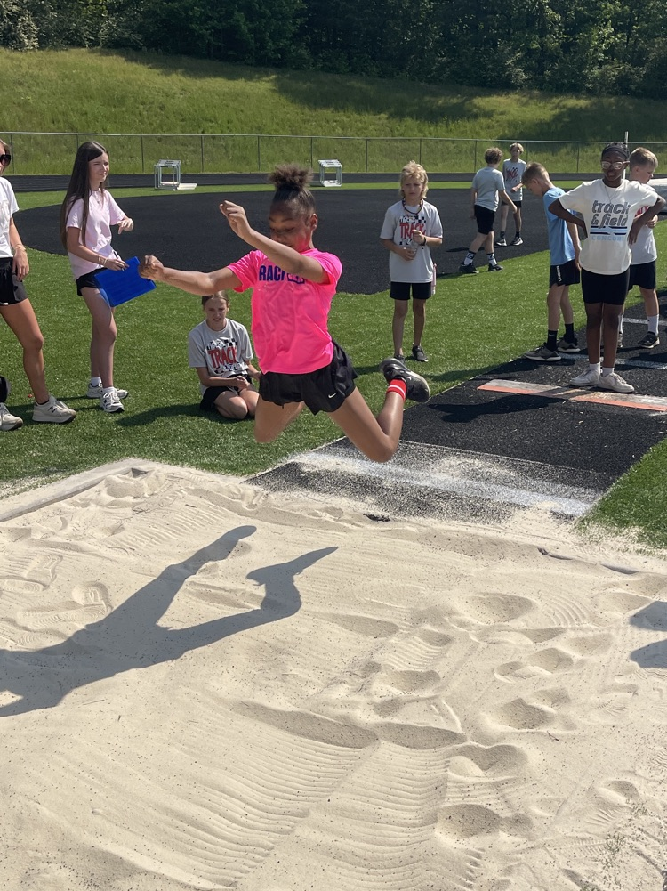 A student participates in the long jump event during the JEFCOED track and field play day.