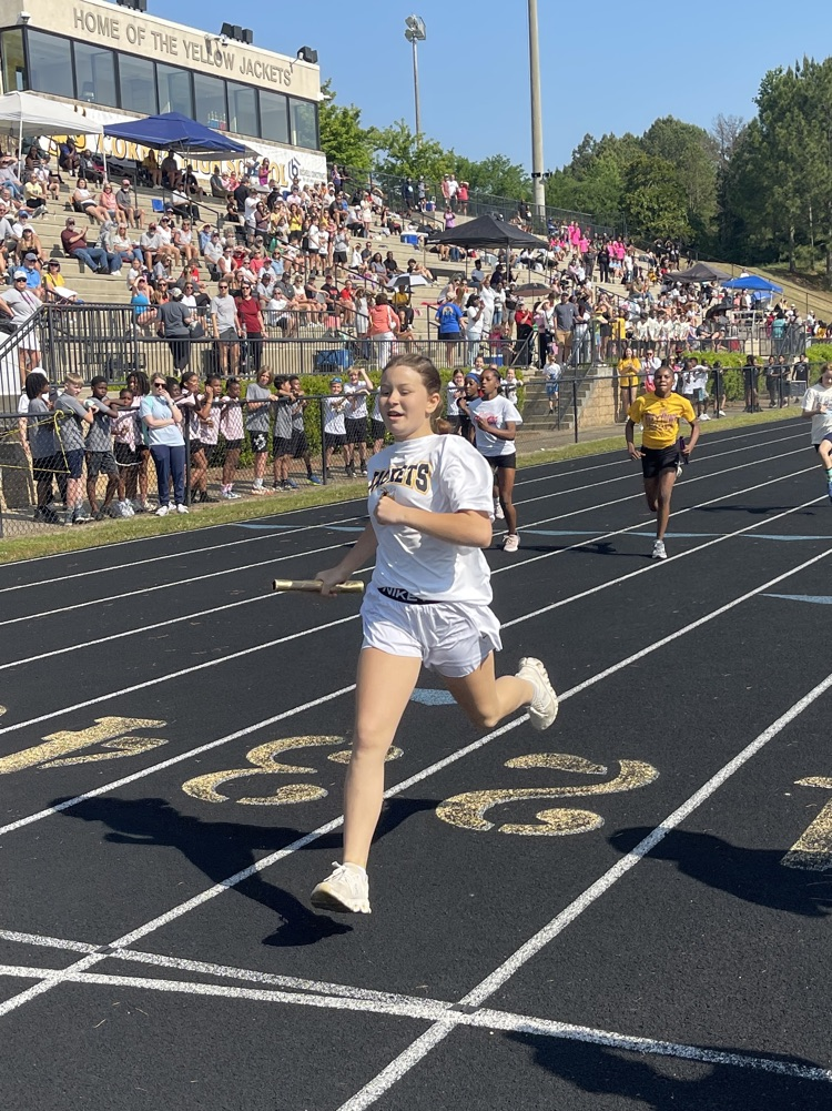 A student runs down the track during the JEFCOED track and field play day.