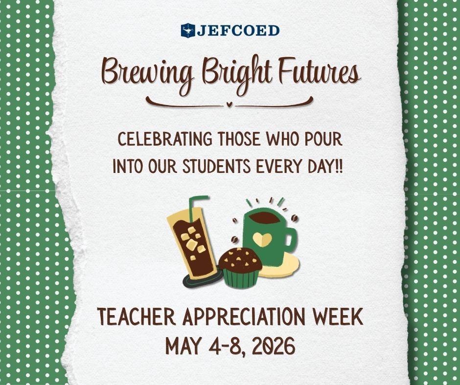 Graphic celebrates Teacher Appreciation Week at the Jefferson County School District.