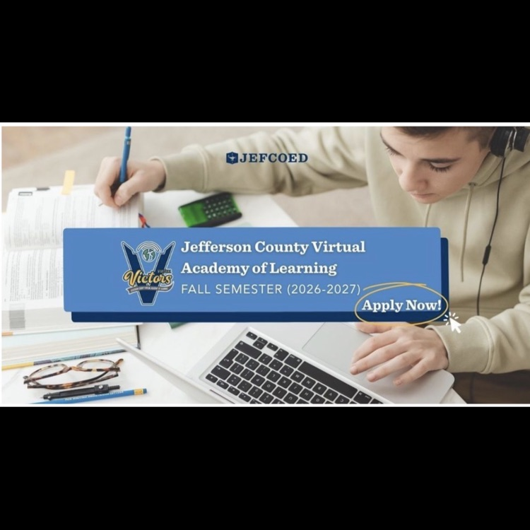 A flyer stating a student can now apply for the Virtual Academy.