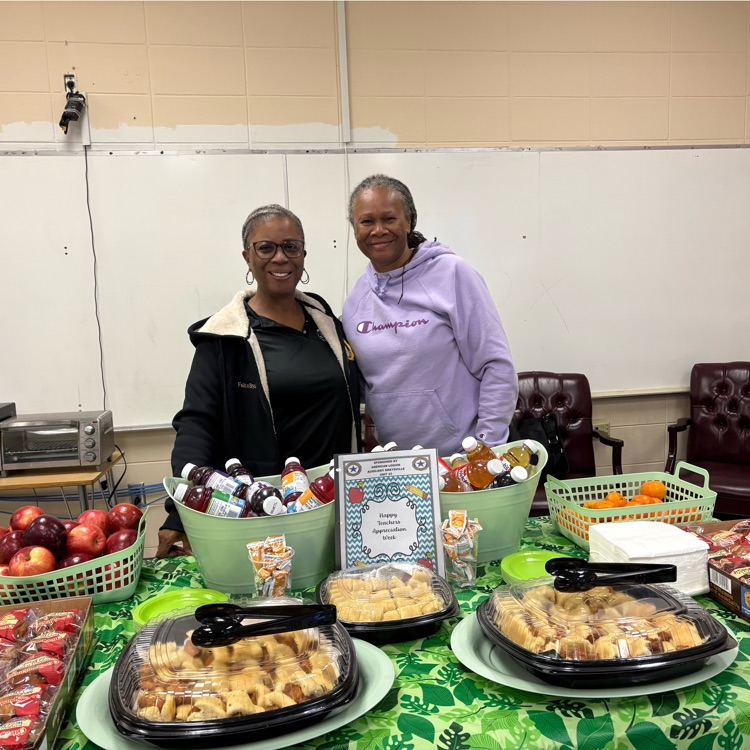 Teacher appreciation breakfast that includes Chick-fil-a, fruit, pastries, and juice provided by Graysville American Legion