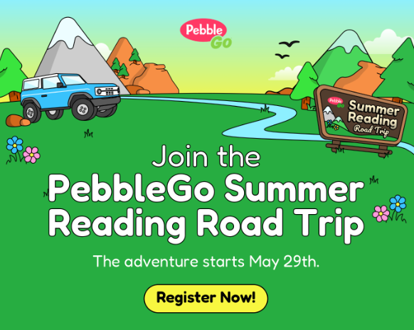 Cartoon drawing of a SUV driving through a field with trees toward a national park sign