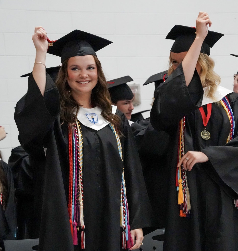 Students turn their tassels during Oak Grove's graduation ceremony.