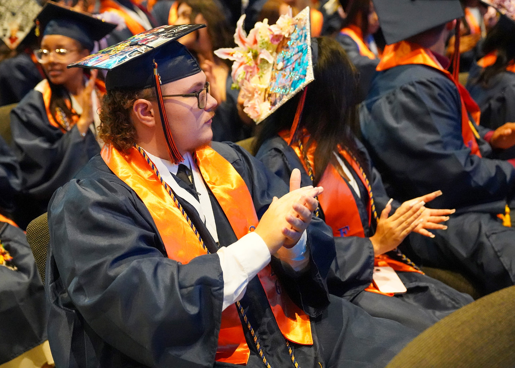 Graduates clap during the 2026 Fultondale High School Graduation.