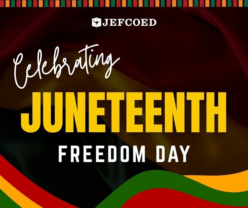 Graphic celebrates the Juneteenth holiday.