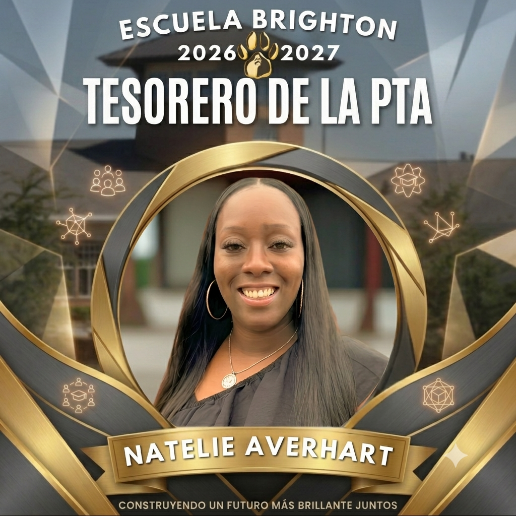 Brighton School PTA Treasurer Natelie Averhart in spanish