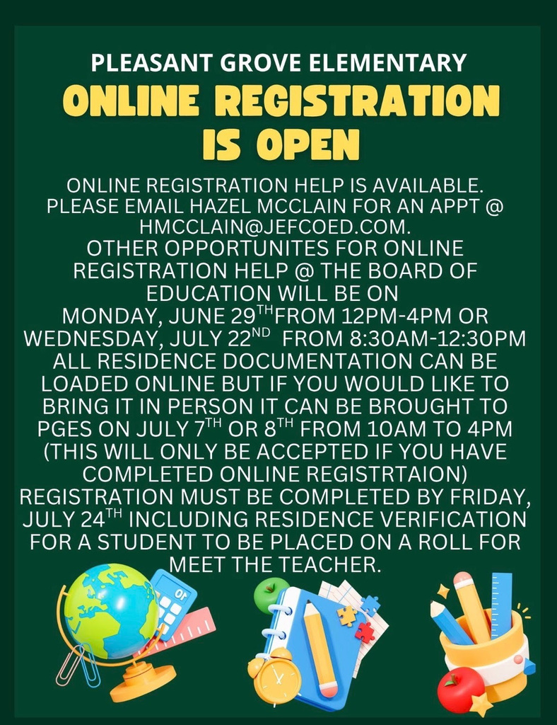 This is a flyer explaining how online enrollment is open. Please call (205) 379-5200 for instructions.