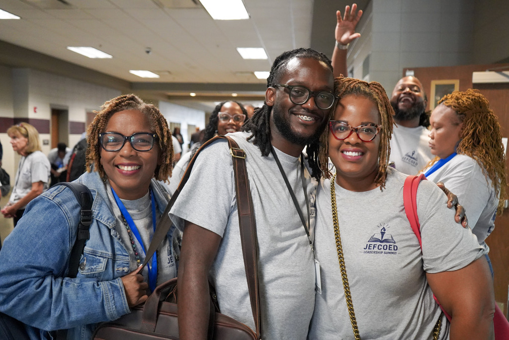Attendees of the 2026 JEFCOED Leadership Summit smile at the camera. 