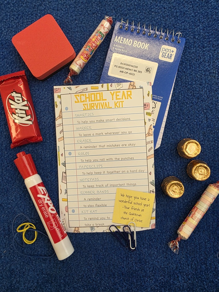 Contents of a bag to school gift for the teachers