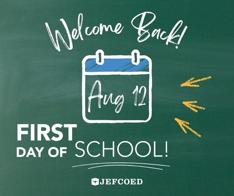 Graphic announces JEFCOED’s 26-27 school year begins on August 12, 2026