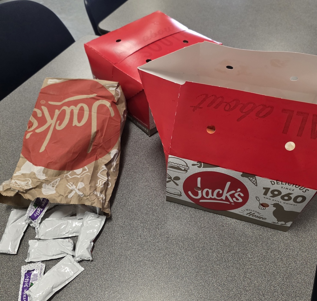 2 boxes of breakfast biscuits from Jack's and a bag of jelly.