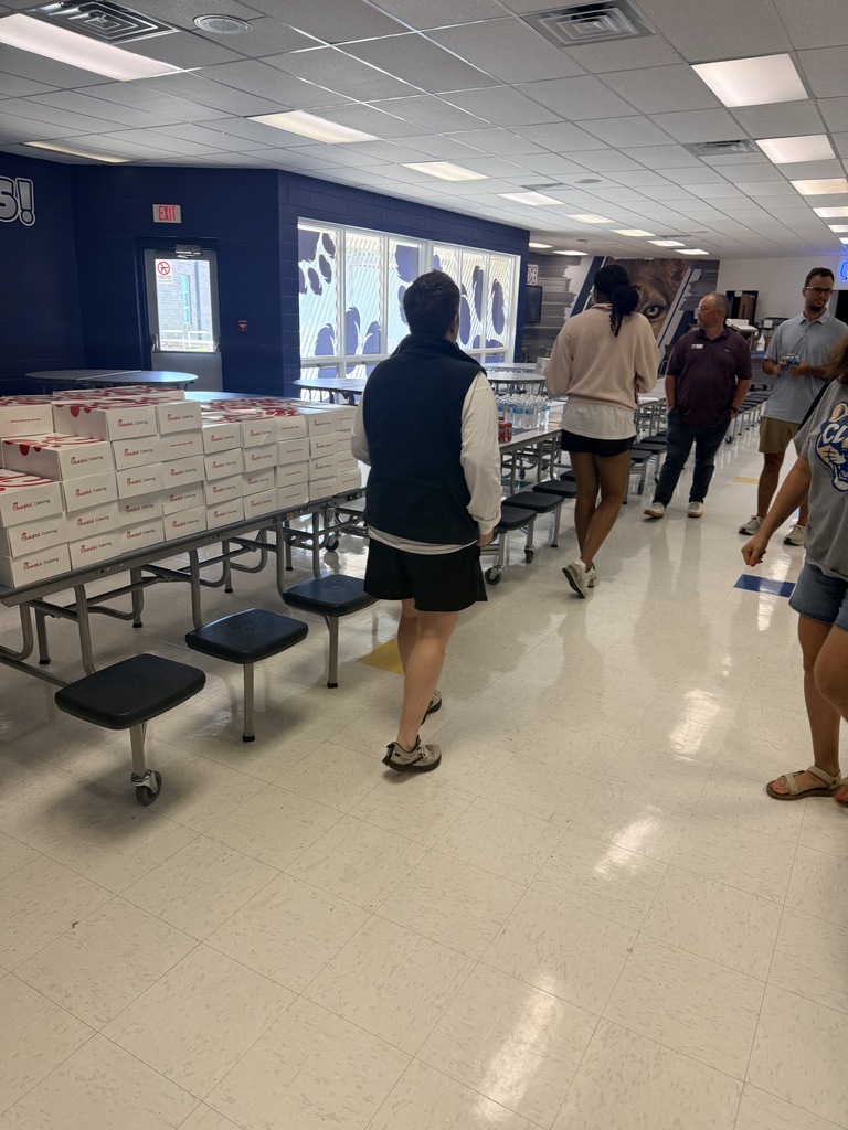 Teachers  at Clay Elementary fellowshipping during lunch provided by NorthPark Baptist Church