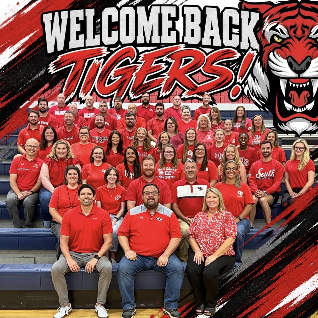 OGHS Teachers and Administrators smile for a picture to welcome students back.
