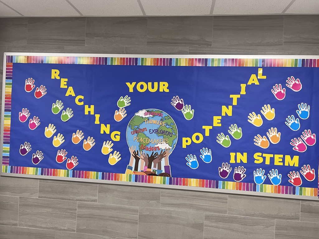 Image of a bulletin board Reaching your Potential in Stem