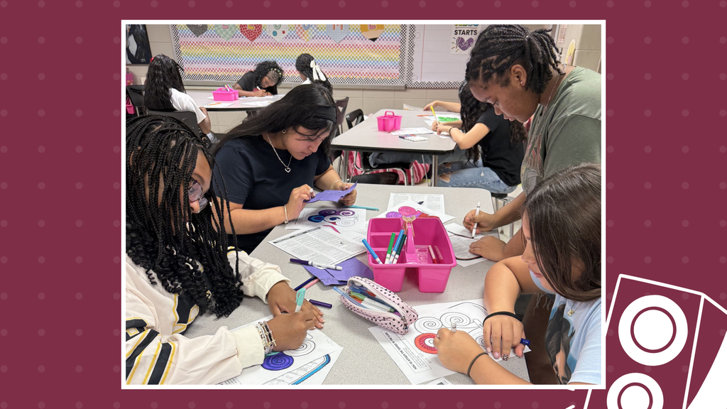 Girls are creating a colorful picture pertaining to getting to know you activities.