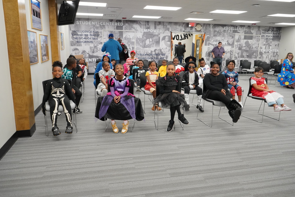 Students dressed up for Halloween.