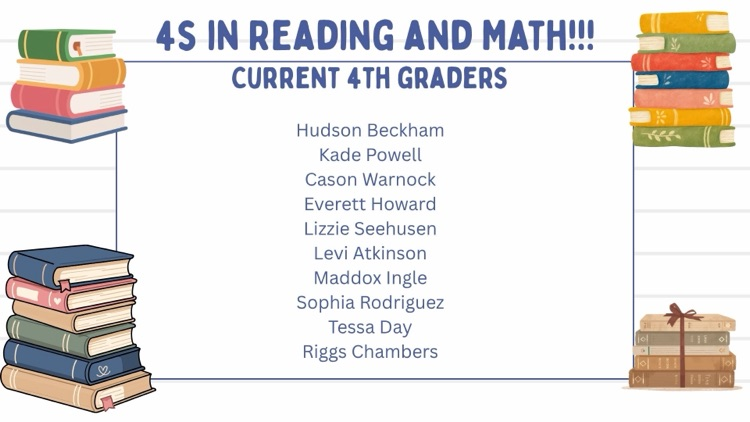 All 4’s in reading and math current 4th graders