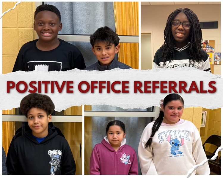collage of students who get positive office referrals. three girls and 3 boys