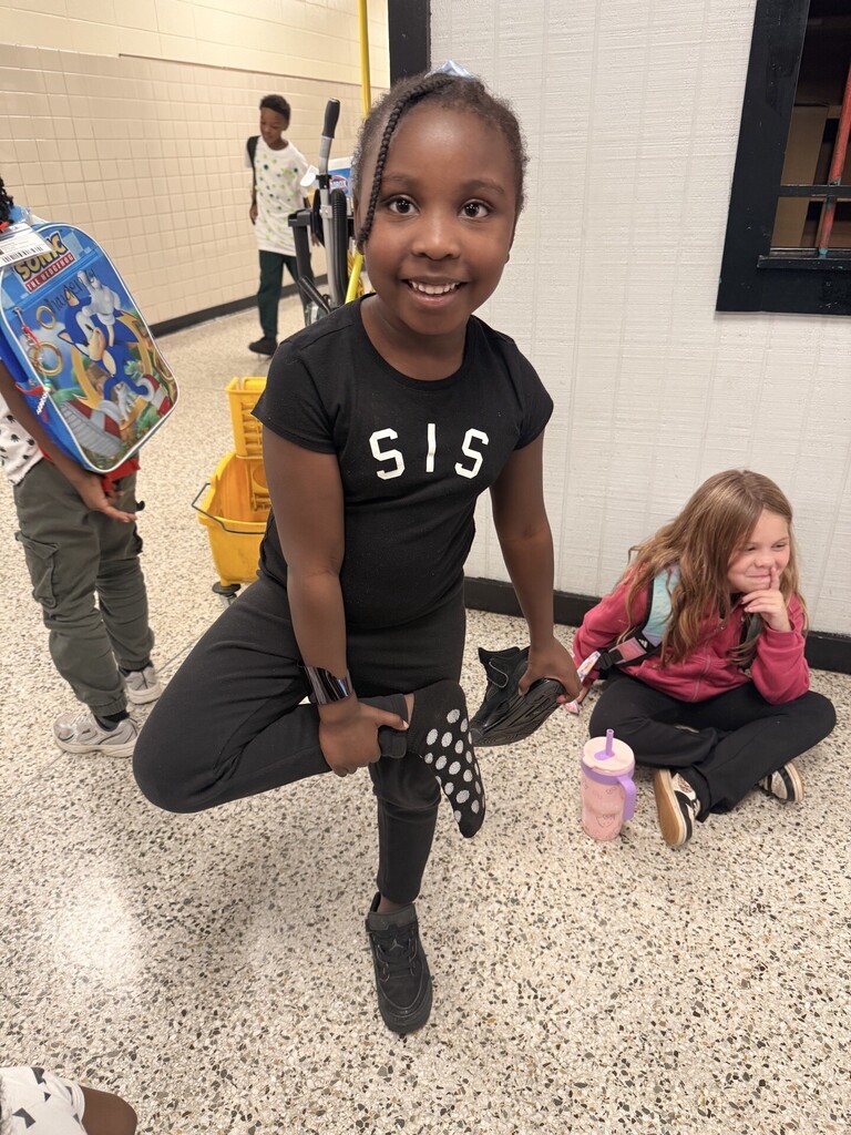 Brookville student shows off her polka dotted socks!