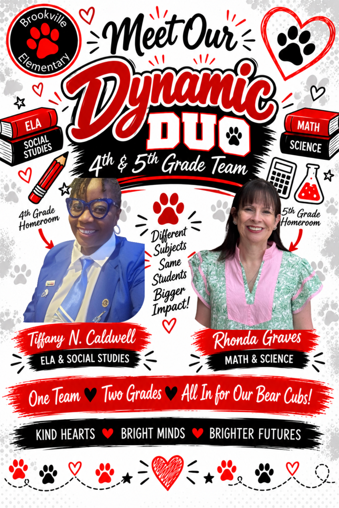 Graphic introduces the 4th & 5th Grade teachers, Ms. Caldwell and Mrs. Graves. 