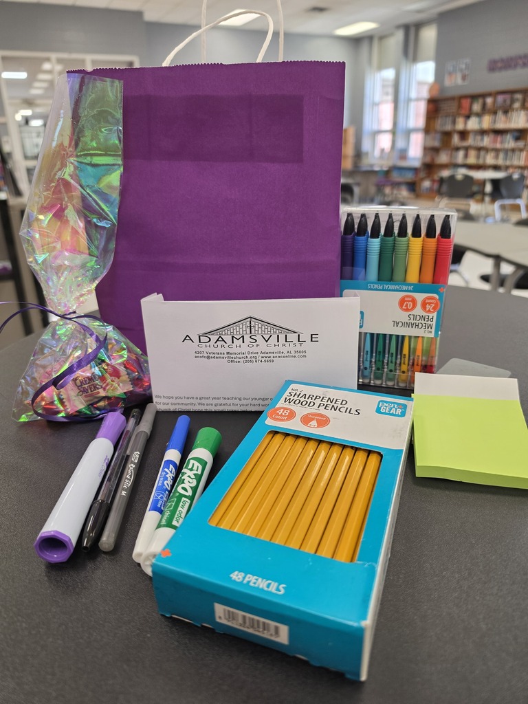 Goodie bag full of supplies and snacks for our teachers.