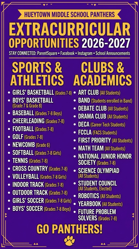 HMS 2026–27 extracurricular opportunities include sports, athletics, academic organizations, and student clubs.