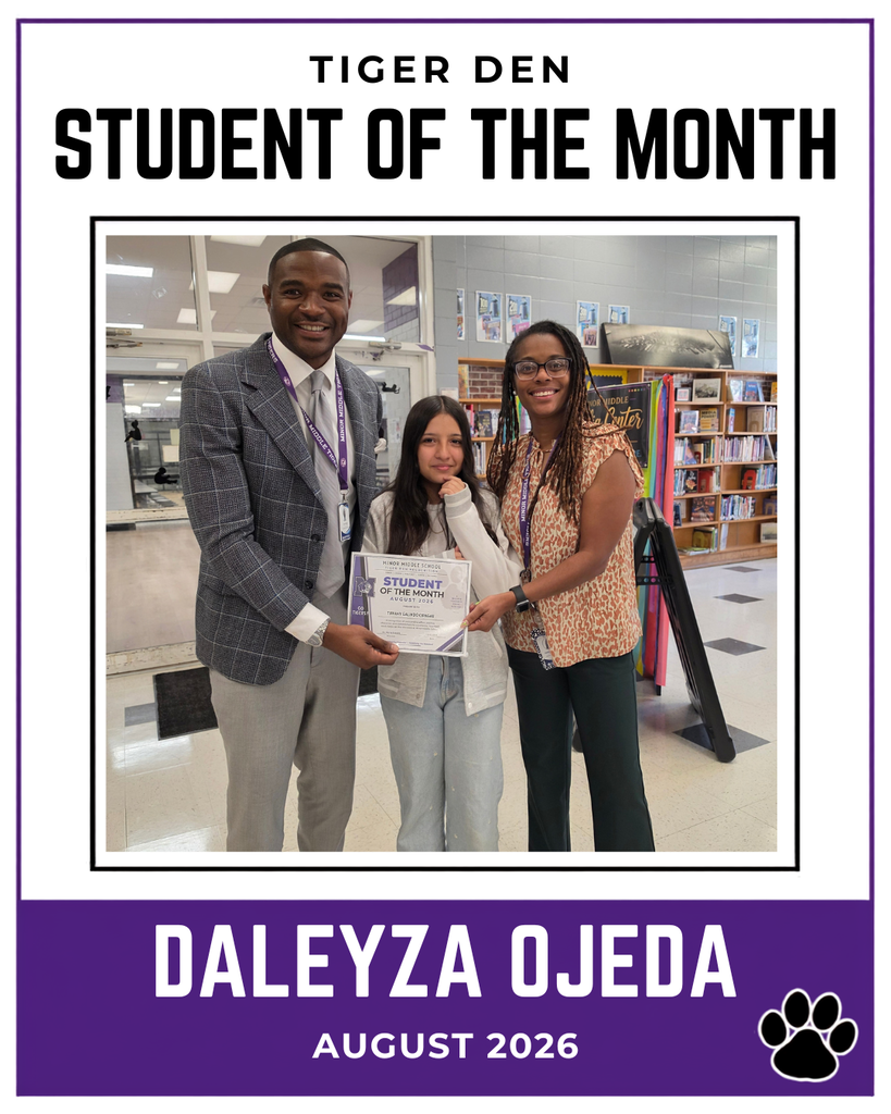 Congratulations to Daleyza Ojeda for earning August, student of the month.