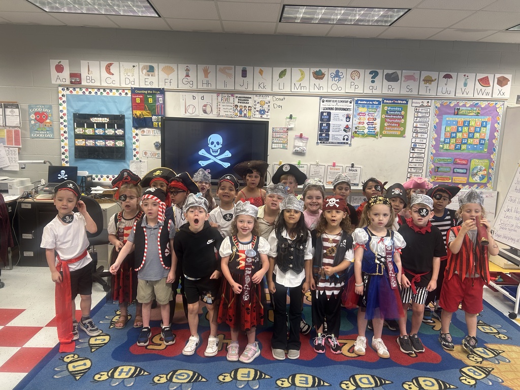 Students dressed up like Pirates for Pirate Day in Kindergarten