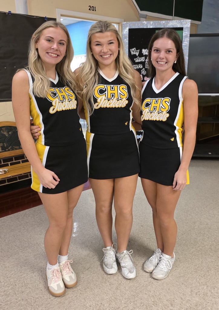 3 CHS cheerleaders in uniform