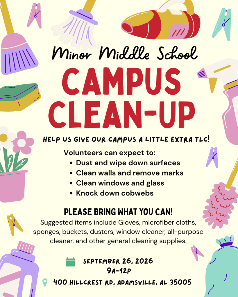 Join MMS for our school clean-up on Saturday, September 26th, from 9AM-12PM.